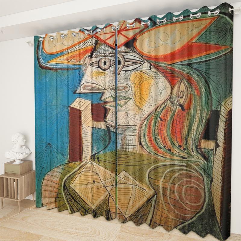 Abstract Curtain Cloth Bedroom Living Room Balcony Blackout Curtain Office Hotel Insulation Curtain