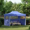 Professional Foldable Party Tent with 3 Side Walls 3*4 M Steel Frame Blue