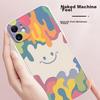 Liquid Silicone Case for IPhone 11, Protective Cover with Painted Creative Design, Shockproof Soft Smiley Face], 6.1 Inch, White