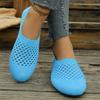 Women's Fashion Plus Size Breathable Mesh Hollow Round Toe Loafers Slip On Casual Flats Lightweight Comfortable Shoes