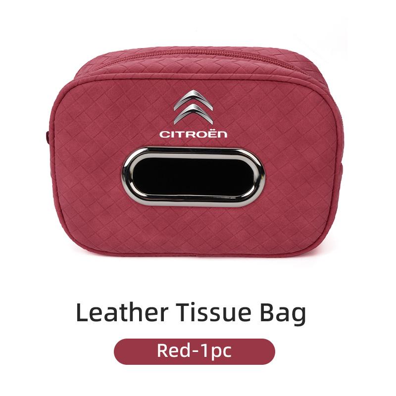 

Plaid Pattern Car Tissue Bag PU Leather For Citroen C4 C3 C5 C1 C2 Berlingo Celysee Cactus Picasso Aircross Saxo Grand