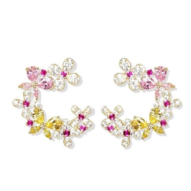 

Индивидуальные серьги-гирлянды из серебра 925 пробы с иглами, сказочные розовые серьги, милые серьги, темпераментные ювелирные изделия, подарки на вечеринку розовый