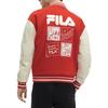 Fila Dazzling Dragon Series Color Block Letter Print Casual Cotton Jacket Men Jacket Legendary-Red F11M419901FRD