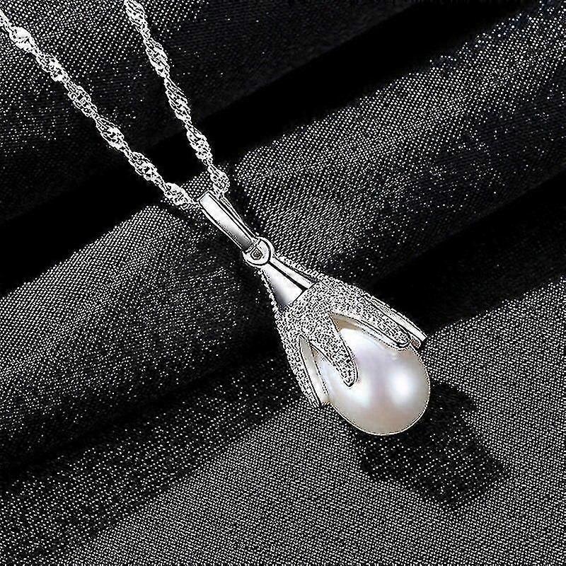 925 Silver Pearl Necklace Natural Freshwater Pearl Necklace Pendant Pearl Necklace