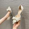 Ladies New Luxury High Heels Pointed Elegant Pumps Hollow Water Drill Single Shoes Ladies Fashion Comfortable Sandals