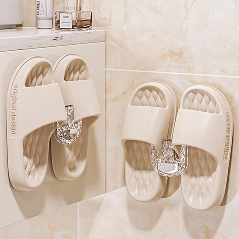 Suction Cup Shoe Rack For Bathroom Wall Mounted Hanging Organizers With Adjustable Hook