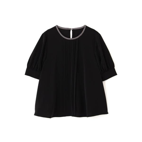 Natural Beauty Basic Pintuck Women's Two-Tone Blouse, Off-White/Beige, 017-3110401