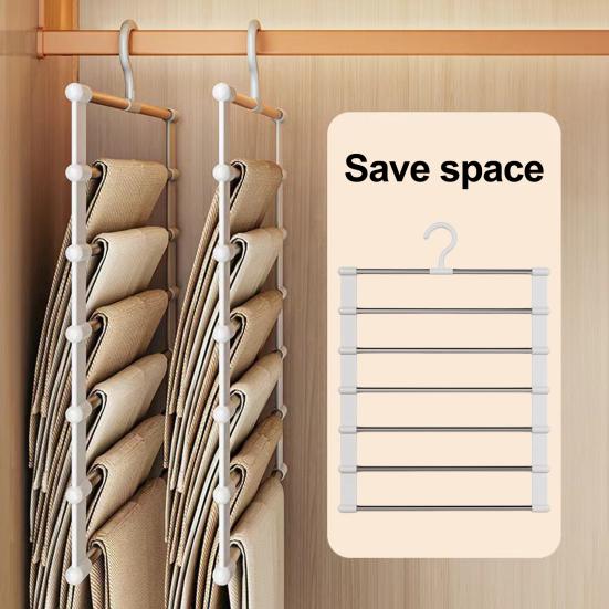 2/3Pcs Trouser Hangers with Rotatable Hooks Space-saving Foldable Design Multipurpose Skirts Scarves Storage