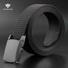 Tactical Bird Non-Magnetic, Anti-Metal Allergy Belt with Plastic Buckle, Non-Metal, Canvas Belt, Black, 130cm