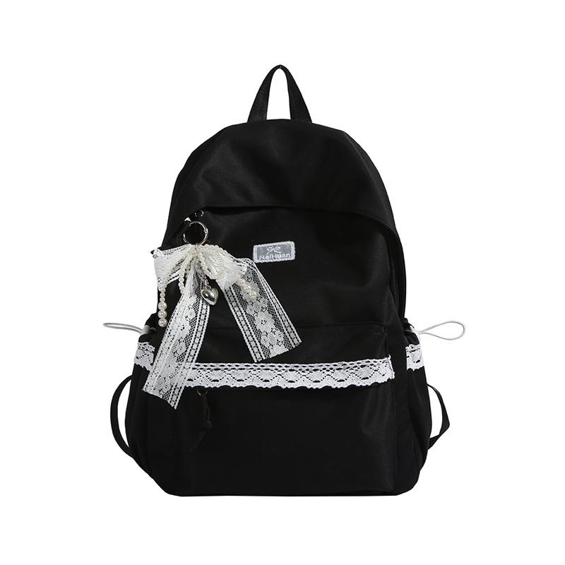 Schoolbag Korean Ins Personality Gentle Lace Junior High School Backpack Large Capacity Middle School School Bag Women's Backpack
