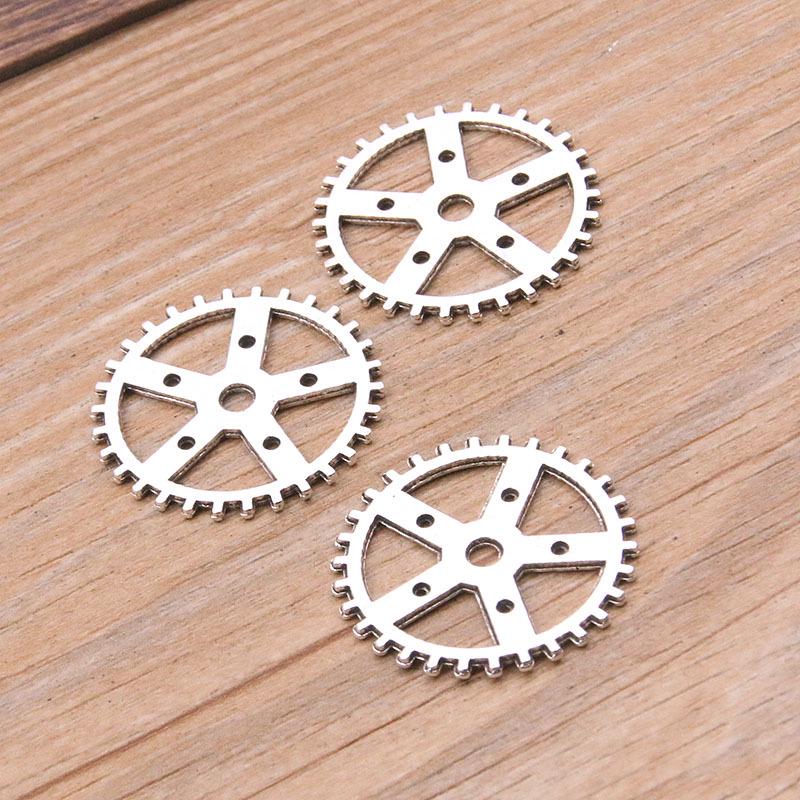 

Трехцветная подвеска-шестеренка из сплава: Круглый соединитель для браслета 25 мм античный серебряного