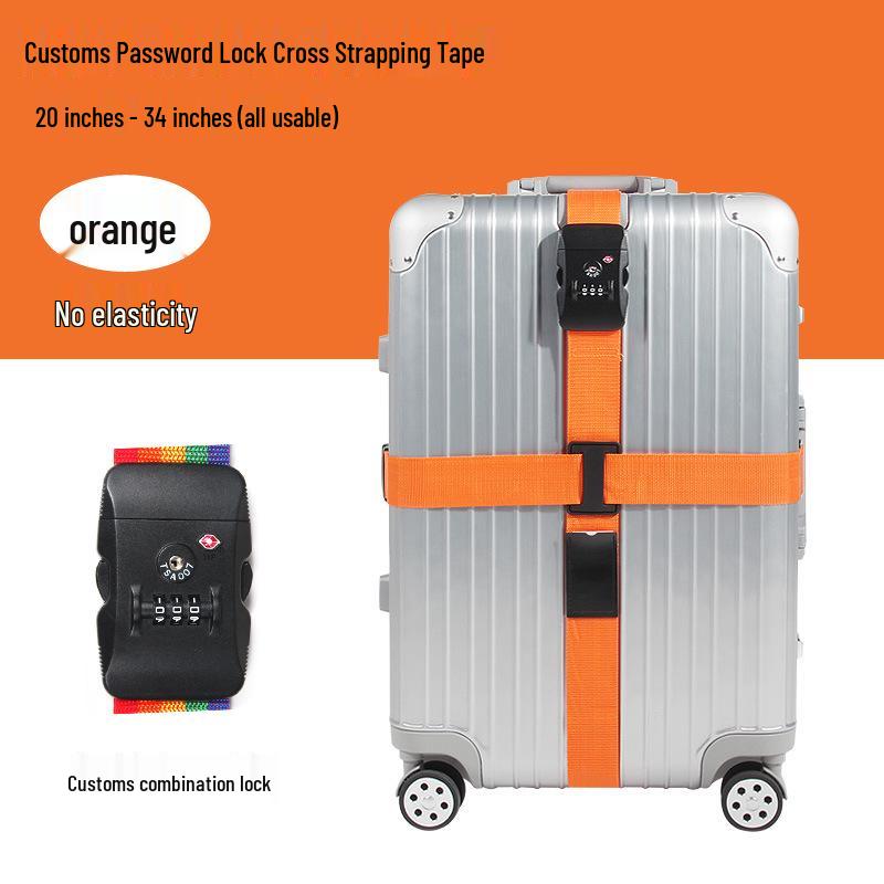 Explosion-Proof Customs Lock Luggage Straps: Reinforced Cross-Packing Straps for Tightening Checked Baggage.