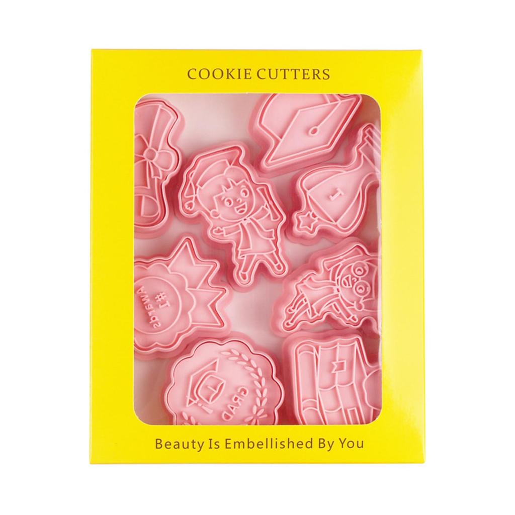 Plastic Cookie Cutters Graduation Series Biscuit Moulds Cookie Moulds Biscuit Cutters 3D Press Baking Gadgets for Cookie