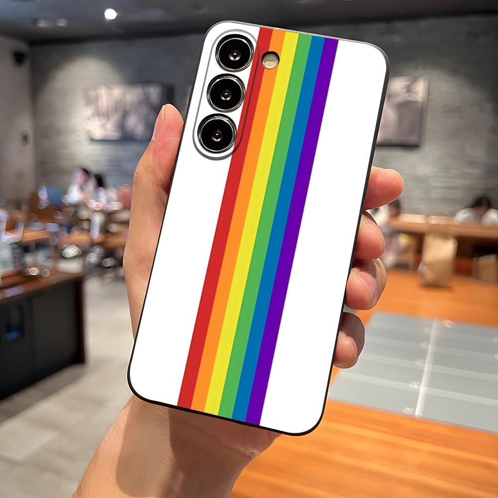 Capa de Celular Colorida com Listras Arco-Íris Para Samsung S26 S24 Ultra S25 S23 Fe S22 S20 S21 Plus A16 A54 A34 A53 Tampa Traseira