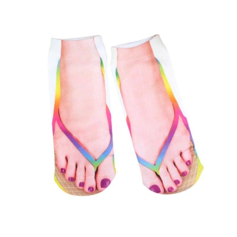 Calzini con motivo 3D Calzini con stampa divertente da uomo e donna Calzini infradito personalizzati casual Calzini alla caviglia dal taglio basso