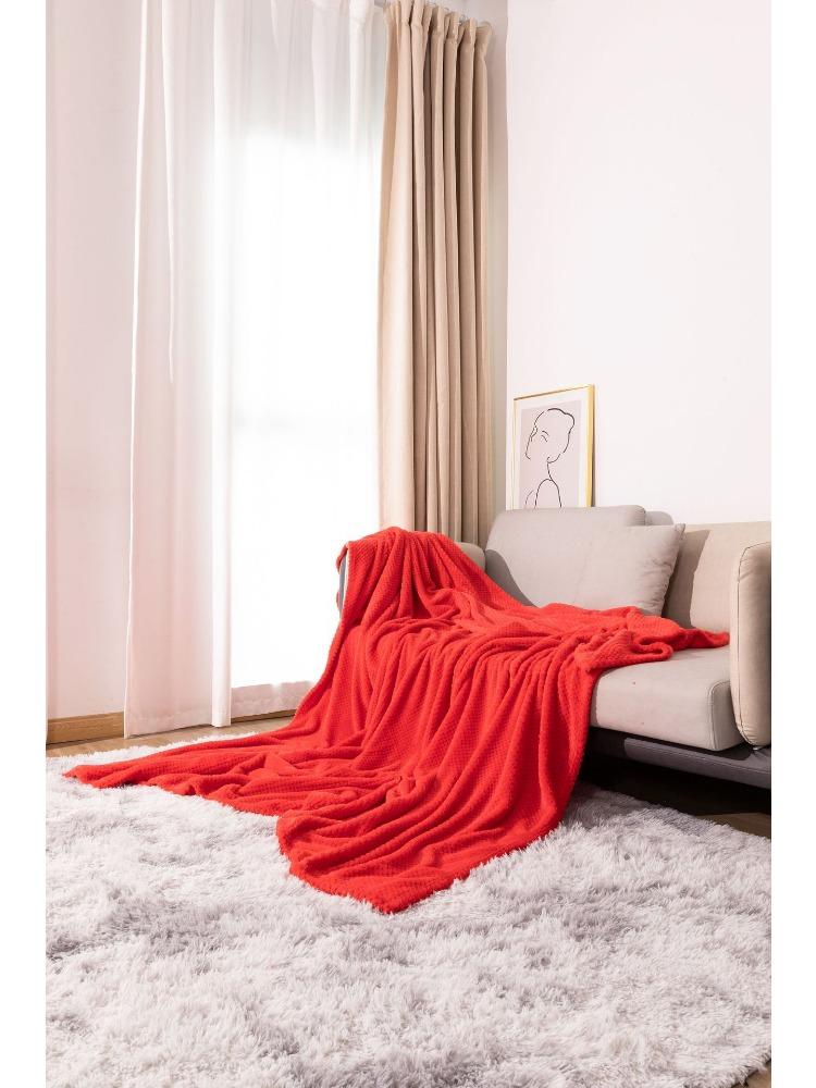 

Утолщенное однотонное одеяло из фланели с ананасовой клеткой для лица, коралловый флис, покрывало на диван, одеяло для кондиционирования воздуха, одеяло для сна, теплая декорация для дивана 70*100cm