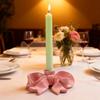 Pink Bow Ceramic Candle Holder Taper Candle Stand Candlestick Table Centerpiece Holiday Party Home Office Desktop Decoration