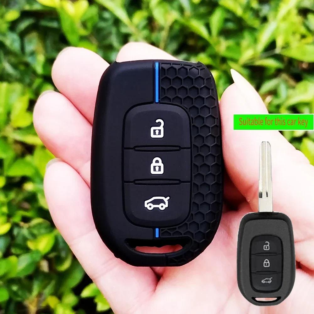 Car Key Cover Case For Renault Kwid Traffic Symbol For Dacia Sandero Logan Duster 2/3 Button Fob Shell Holder