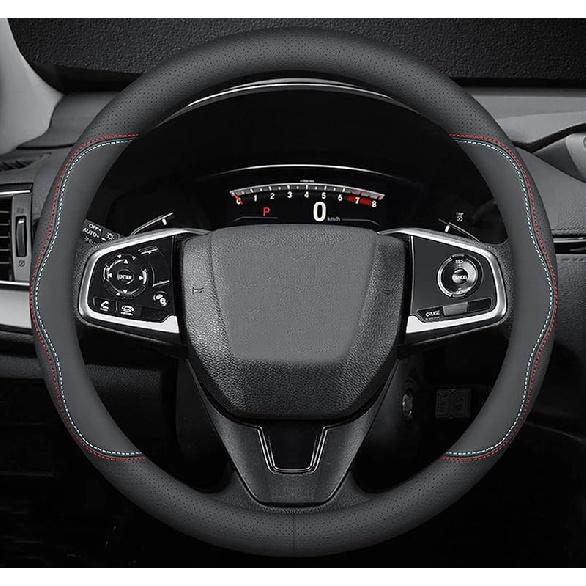 Car Steering Wheel Cover Compatible With Toyota RAV4 2025 2024 2001- Year, Breathable Premium Leather, Anti-Slip Design, B-Style Compatible with Toyota Hi
