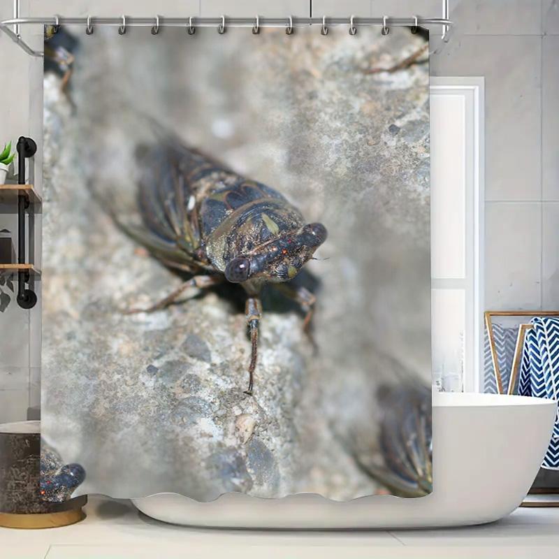 

Насекомые Занавеска для душа Водонепроницаемый Декор для ванной комнаты Большой размер Принт насекомых Ткань для душа Водонепроницаемый Дождь Цветочный узор Шторка для душа C 90x180cm