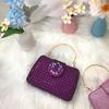 Square Rainbow Handset Diamond Clutch Bag