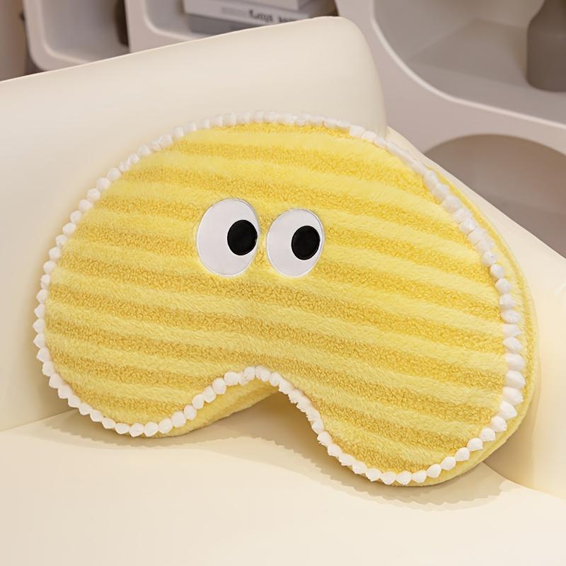 

Cartoon Theme Chic Short Plush Throw Pillow Cushion,Colorful Cute,Dopamine Stripes,Creative,Hand Wash Only,Non Textile Materials, Polyester 100% Cover жовтий