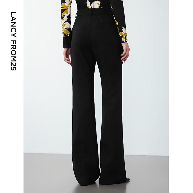 LANCY Women's High-Waist Black Commuter Suit Trousers