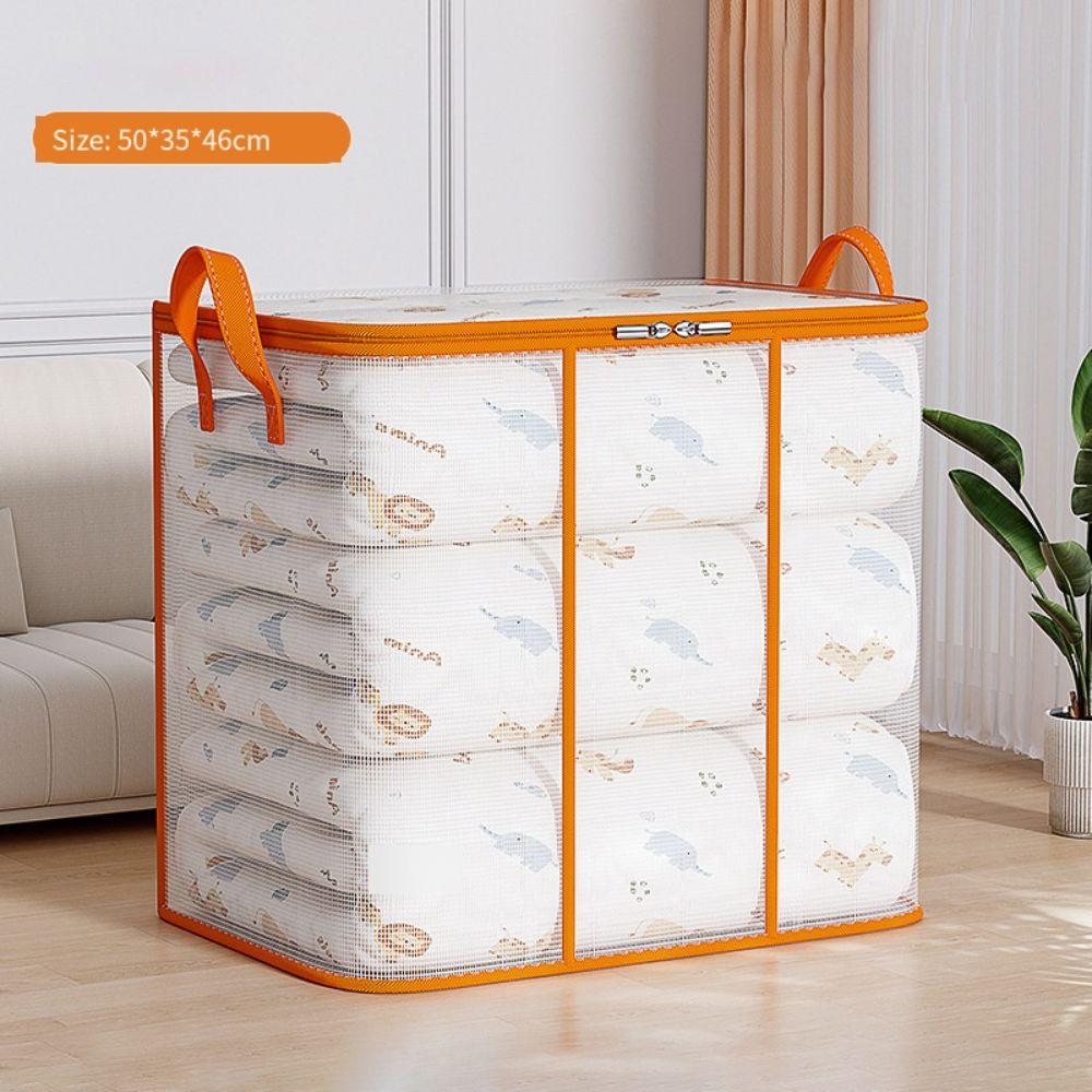 Große faltbare Aufbewahrungstasche Wasserdichte transparente Kleideraufbewahrungsbox mit Reißverschluss Platzsparend PVC Bettdecken-Aufbewahrungstasche Zuhause