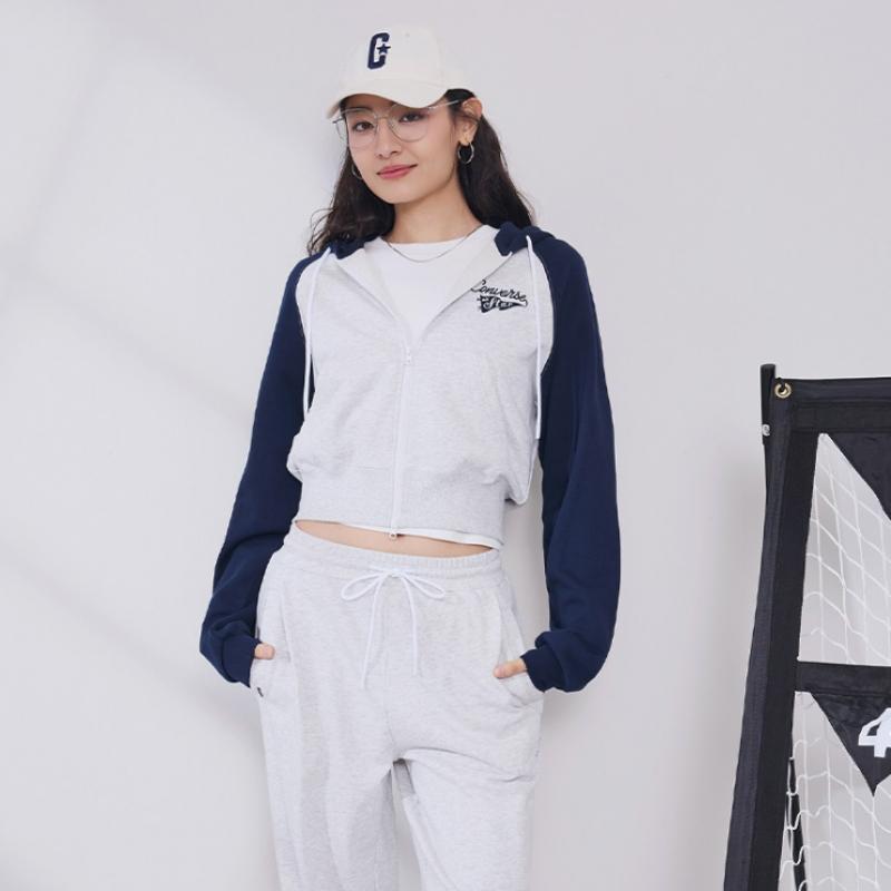 Converse Retro Raglan Full Zip Fleece Obsidian Wcj448 695