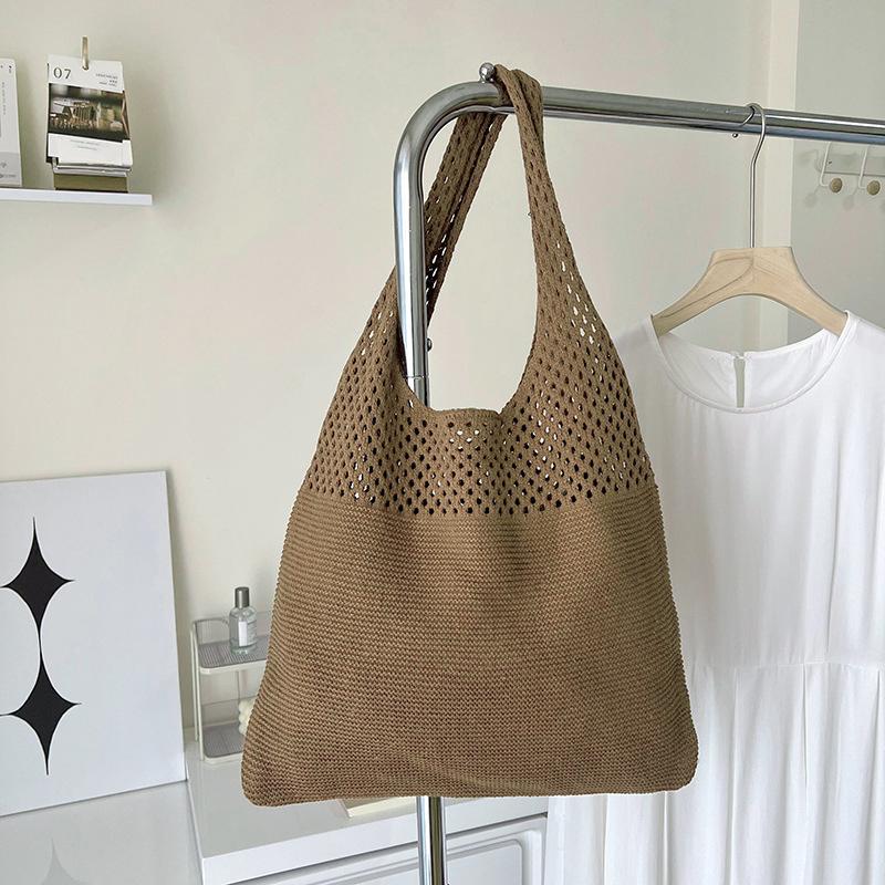 Large Capacity Shoulder Bags Fashion Women Hollow Woven Crochet Bag Knitting Handbags Eco Female Shopping Tote