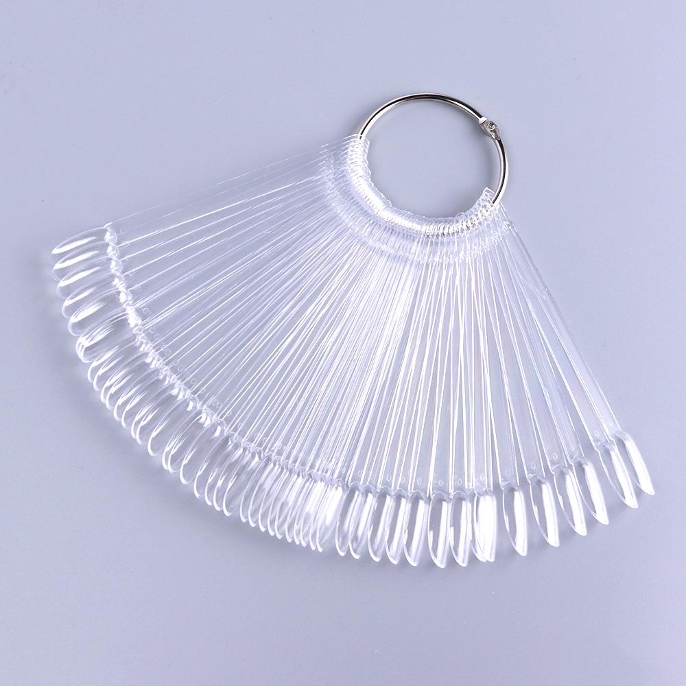 50Tips/Set False Nails Fan Display Acrylic Fake Nail Art Tips For Gel Polish Practice Manicure Tools