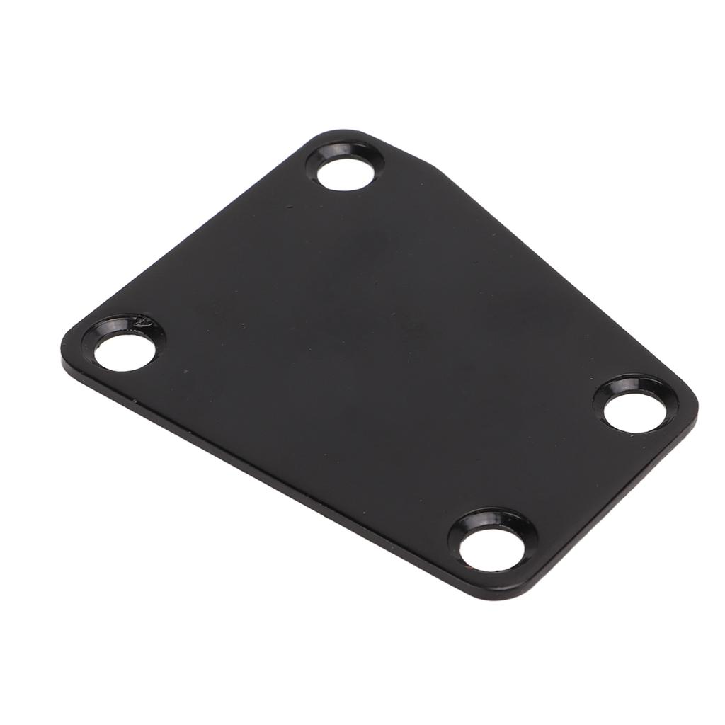 Electric Guitar Neckplate Trapezoidal Metal Neck Plate with Screw for Replacement Black