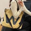Canvas Bags, Commuter Bags, Tote Bags, Women's Large-capacity Contrasting Colors, College Students, School Bags, Oblique Span Bags, Popular Trend