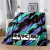 H-HKS Rennwagen-Logo bedruckte Decke Flanell Haus Sofa Bett Warm und bequem Tragbar Büro Bettdecke Picknickdecke Geschenk