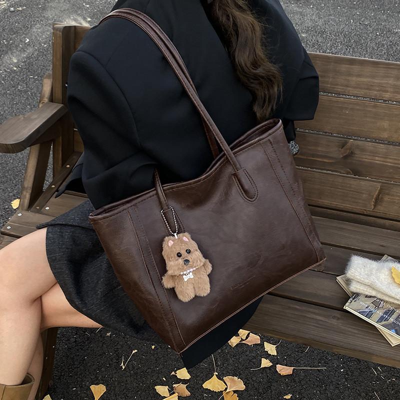 Sac Cabas Minimaliste Tendance Grande Capacité Pour Femmes En Matière PU Pour Un Usage Quotidien