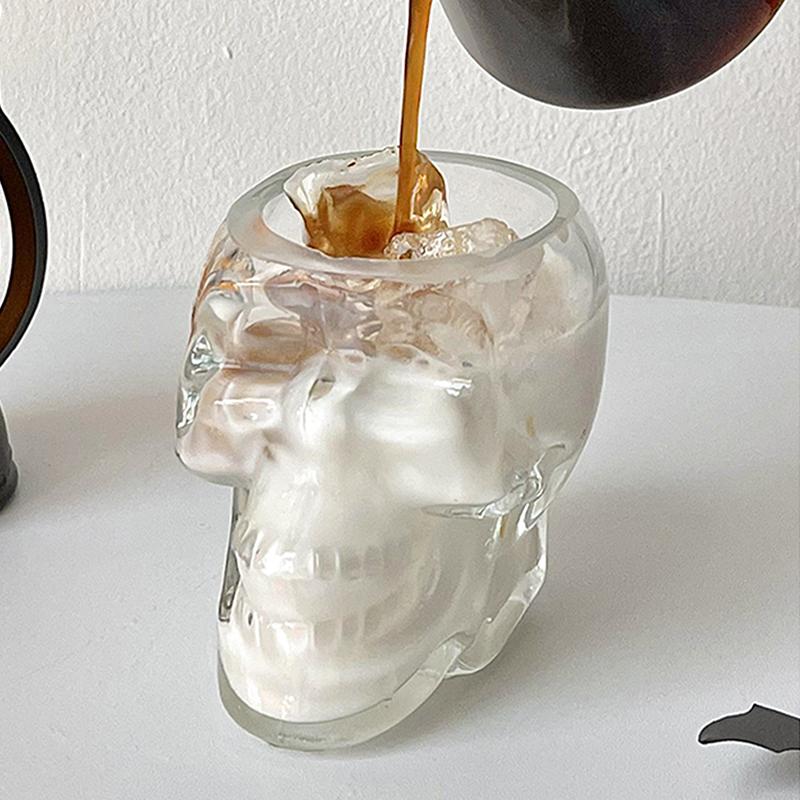 Halloween Haushalt Totenkopf Glas Teetasse Transparent Kaffee Saft Becher Trinken Bar Club Whisky Wein Bier Tasse