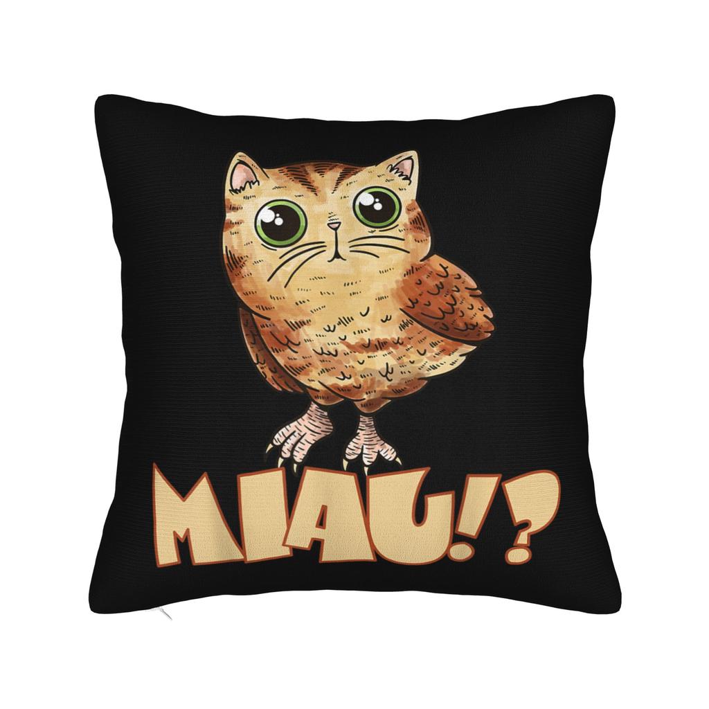 My Spirit Animal Funny Meowl Cat Owl Pillowcase Printed Cushion Cover Gift Meme Brainrot Throw Pillow Case Cover Home Zippered
