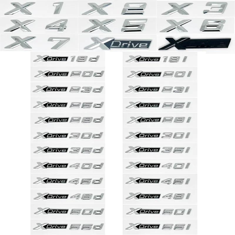 3D Xdrive 20d 30d 35d 40d 50d 20i 25i 30i Emblema De Guardabarros De Coche Pegatina De Insignia De Maletero Para BMW X1 X3 X5 X6 Yp2