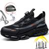 Fashion Rotatory Button Safety Shoes Men Steel Toe Sneakers Puncture Proof Work Boots Man Air Cushion Safety Boots Anti-smash Male Shoes