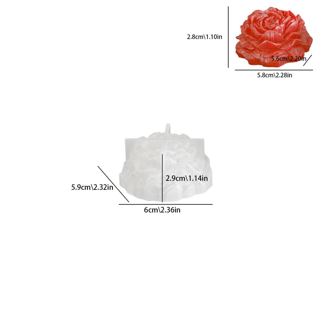 3d Soap Mold High-Temperature Peony Flower Candle Mold Aromatherapy Silicone Mold Reusable Cake Chocolate Mould For Candle Soap