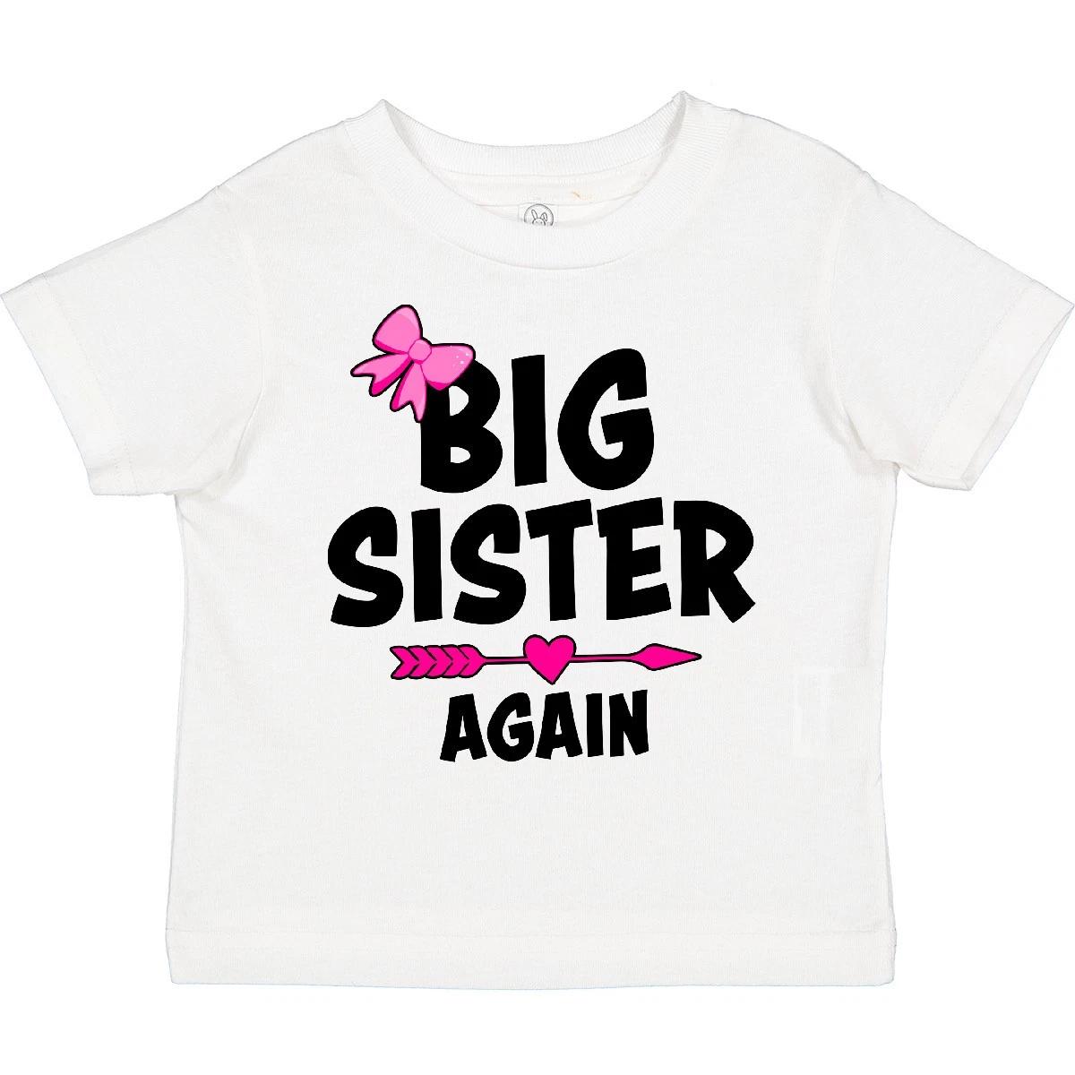 

Inktastic Big Sister Again With Bow And Arrow Toddler kids boys T-Shirt Family Sis Sibling 110