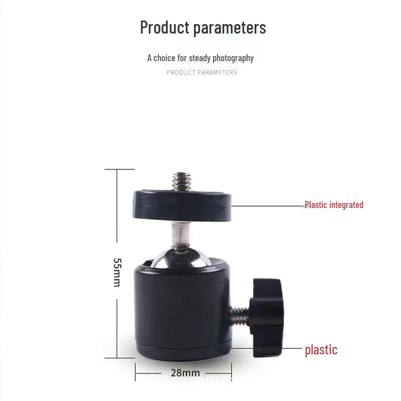 Q29 Universal 360° Metal Gimbal Tripod Head with 1/4 Bracket Adjustment