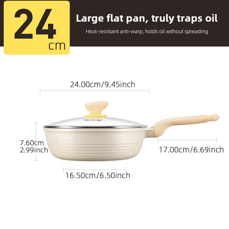COOKER KING Non Dirty Pan, Non Stick Pan, Flat Bottomed Pan, Frying PanVegetable Frying Induction Cooker, Gas Stove Applicable