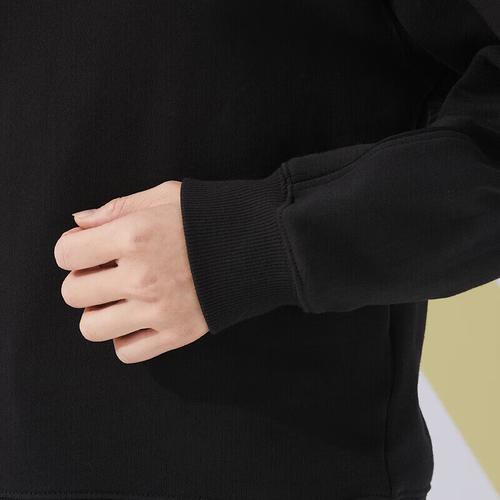 PUMA Women's Solid Color Casual Crewneck Long Sleeve Sweatshirt in Black