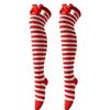 Christmas Striped Over Knee Thigh High Stockings 1 Pair Soft Socks for Women Xmas Party Favor Gift Option