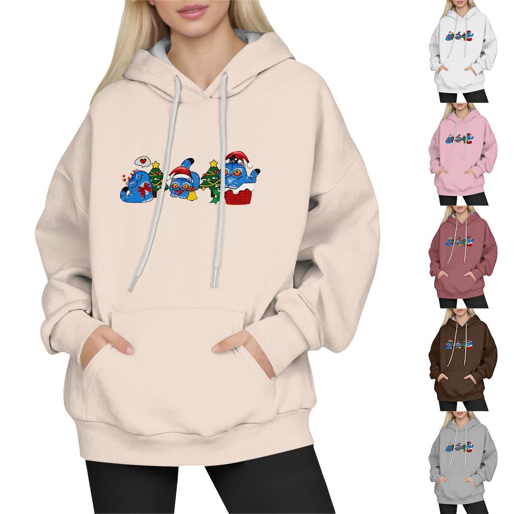 Women's Fashion Long-Sleeve Pullover Hoodie with Fun Movie-Inspired Prints