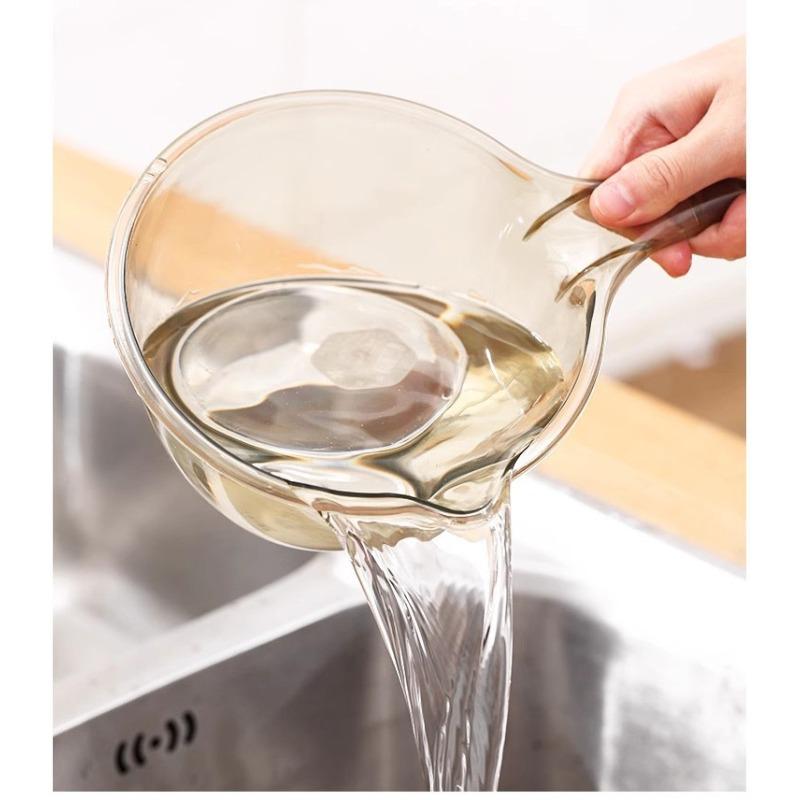 

Кухонный черпак, прозрачная пластиковая ложка для воды, половник для ванны, отбеливатель, длинная ручка, ложка для шампуня серый