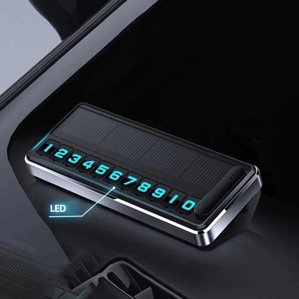 Hidden Number Parking Plate Hidden Car Number Plate No Fading Privacy Protection Solar Energy Automatic Lighting