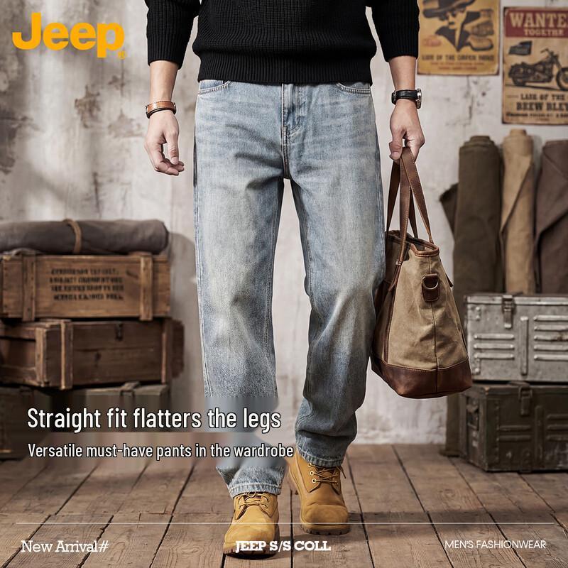 JEEP Men s Loose-Fit Straight-Leg Jeans 33
