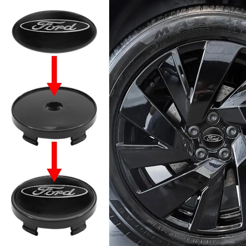4pcs 60mm Car Wheel Center Hub Cap Auto Rim Covers Emblem Badge For Ford Focus Fiesta Mondeo Ranger Kuga Mustang ST Accessories